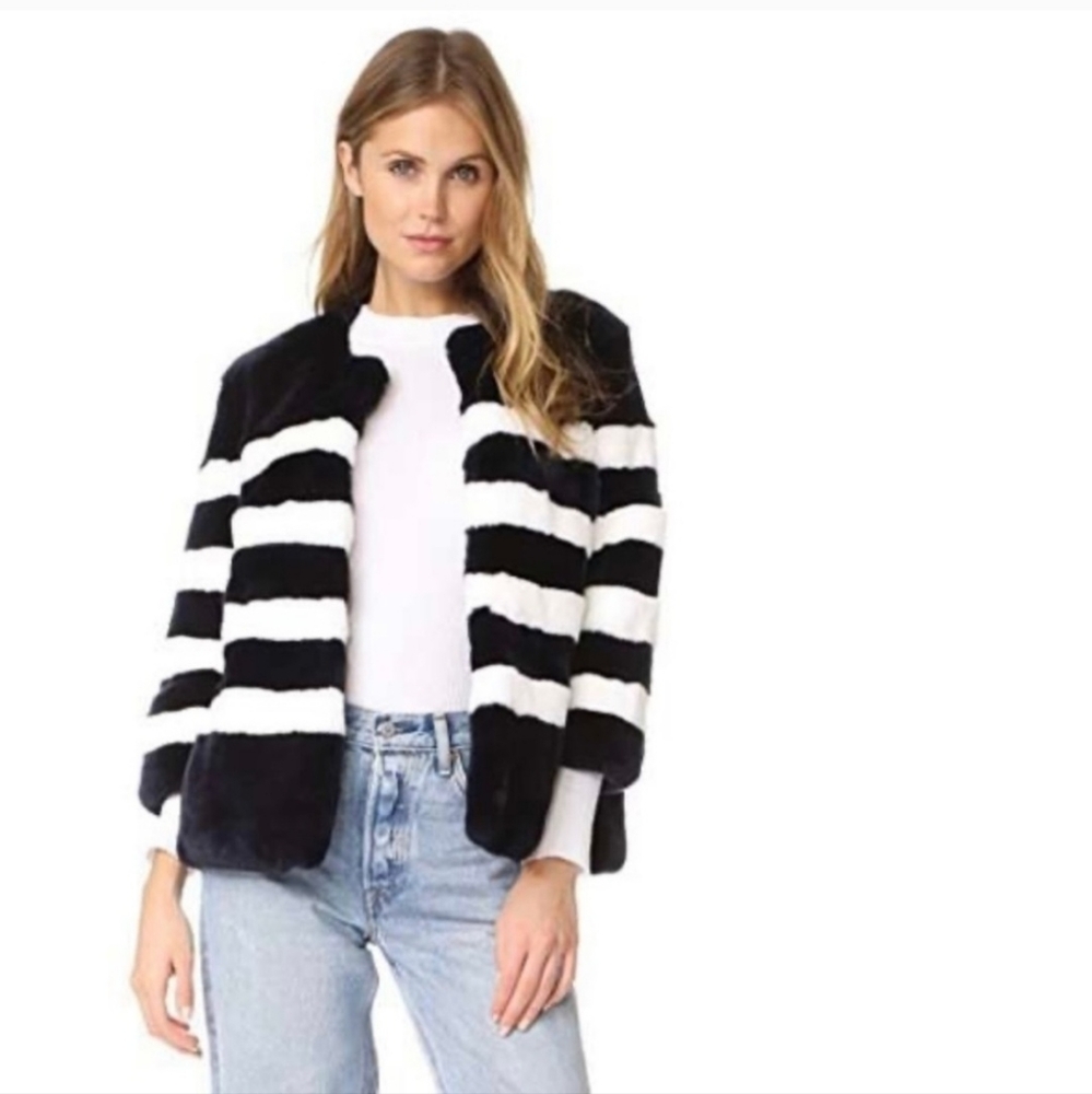 KULE The Bailey Faux Fur Jacket with Matching Scarf
